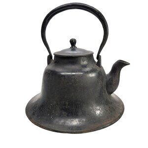 Japanese Cast Iron Teapot Black Bell Antique Tetsubin Lidded CT406